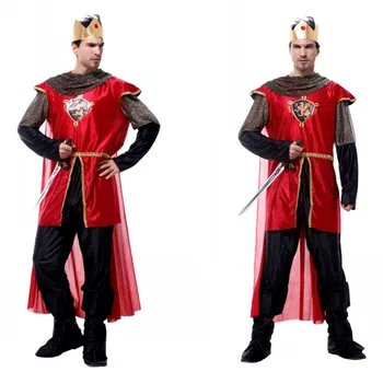 

Men European Crusaders Knight Swordsman Guards Cosplay Halloween Prince King Costumes Role play Festival parade Carnival dress