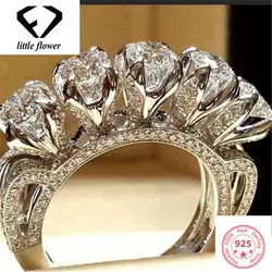 Моделирование Алмаз Обручение кольцо 18 K White Gold Свадьба Anillos де палец кольцо для Для женщин Аметист Bizuteria Bague Etoile кольца
