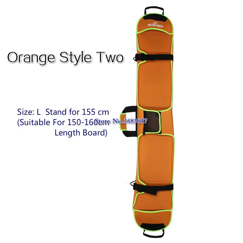 Лыжная сумка 135-155 см, сумка для сноуборда, материал для дайвинга, покрытие для доски для катания на лыжах, устойчивая к царапинам, монодоска с пластиной, защитный чехол - Цвет: Orange Two L