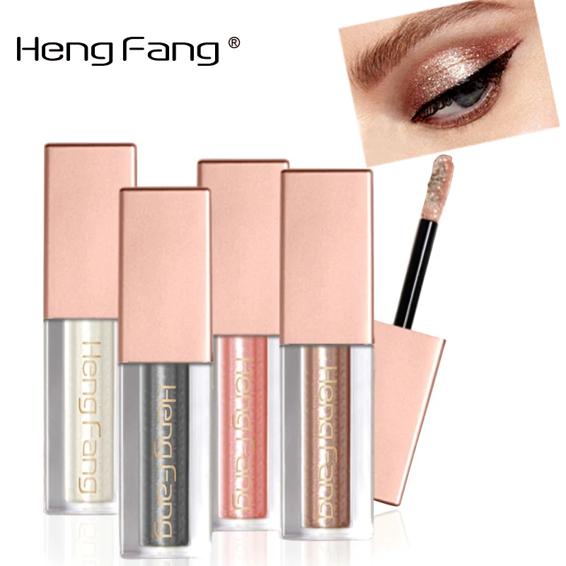 

6 Colors HengFang New Glitter Eyeshadow Makeup Waterproof Shimmer and Shine Gold Silver Luminous Pigments Liquid Eye Shadow