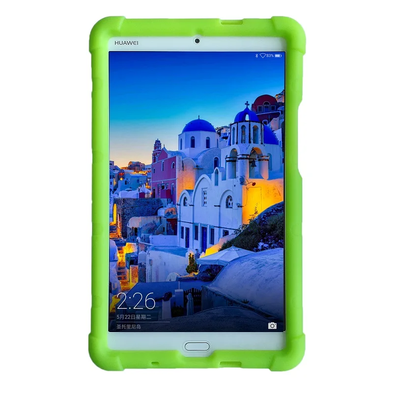 Подпрыгивающий чехол для huawei MediaPad M3 BTV-W09 детский бампер BTV-DL09 8,4 дюймов чехол для планшета Силиконовый прочный чехол синий - Цвет: Green