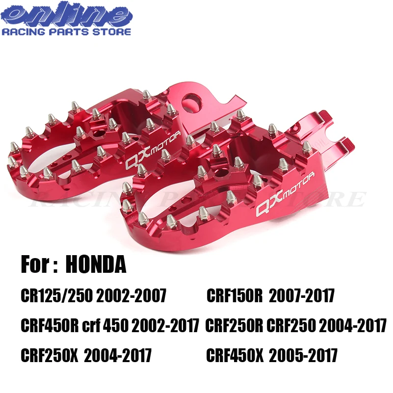 Красные опорные педали с ЧПУ для Honda crf450r crf 450 crf250r crf250x CR125/250 мотоцикла бесплатная