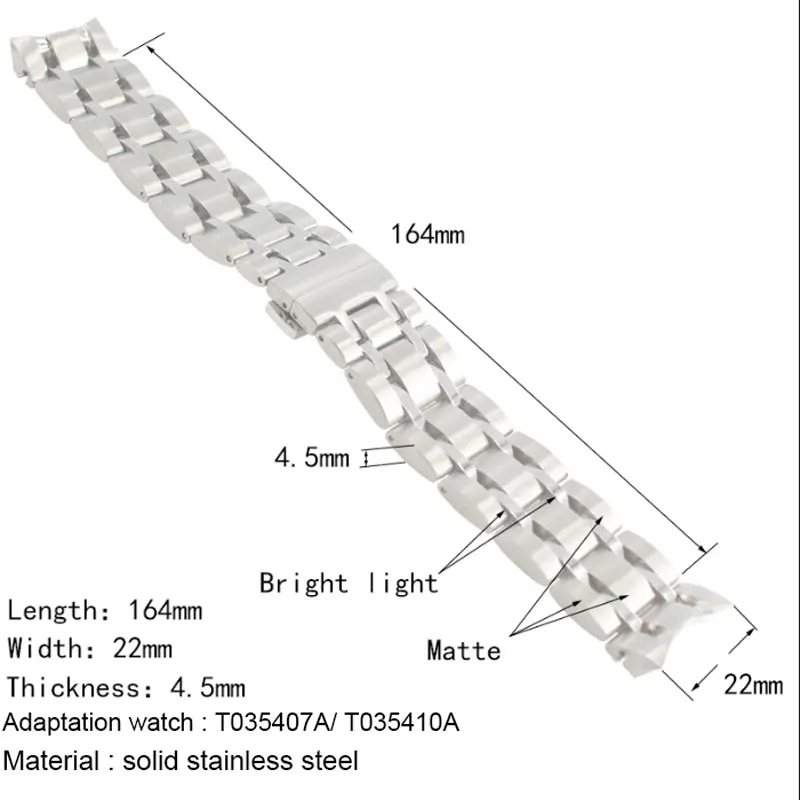 Ремешок для часов из нержавеющей стали 22/23/24 мм T035407A T035617A|watch band|strap watch bandstrap |