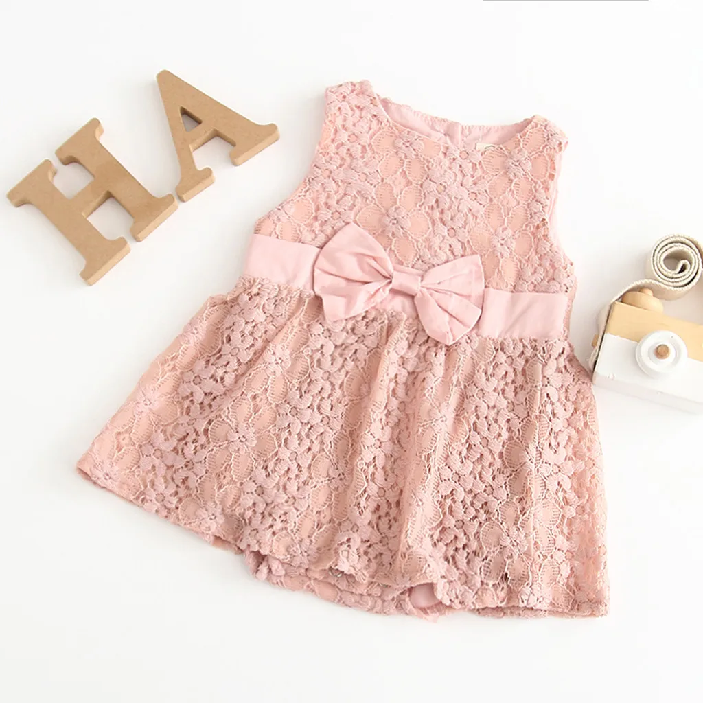 

MUQGEW 2019 Baby Boy Girls Clothes Toddler Kids Baby Girls Sleeveless Bow Romper Princess Dress Outfits Clothes roupas infantis