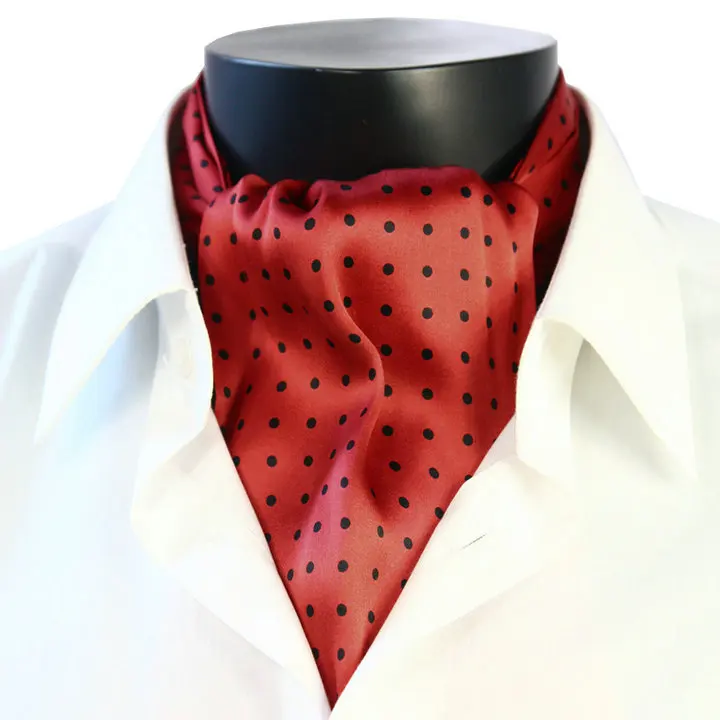 Роскошный двусторонний классический галстук в горошек из шелка - Цвет: CV26