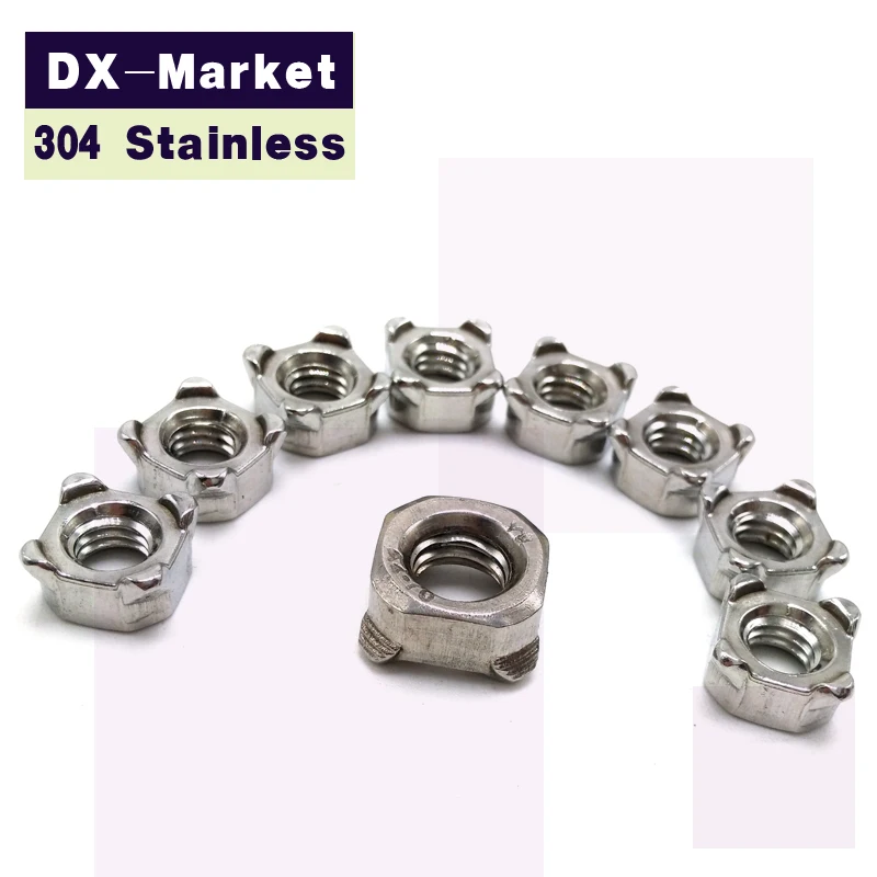 m10 , 30pcs , Metric thread Square weld nut , 304 stainless steel nuts