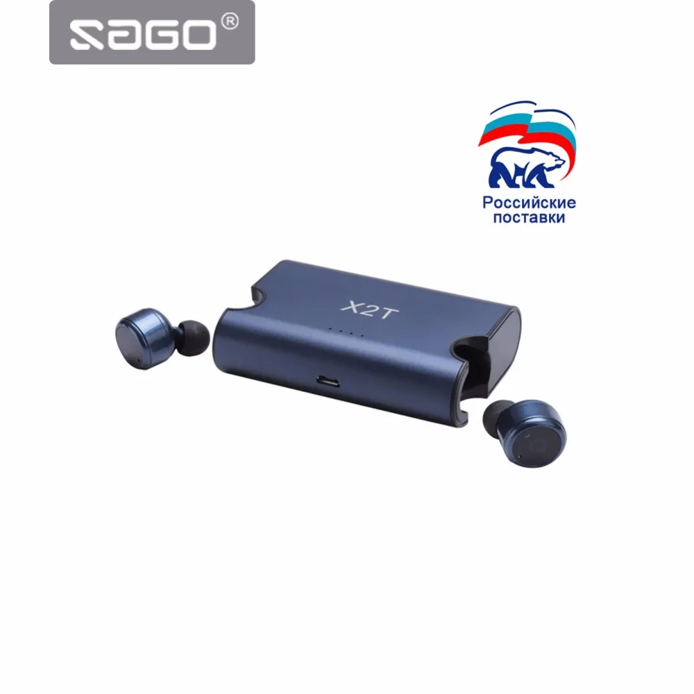 

In-Ear Portable True Wireless Earbuds TWS X2T Mini Bluetooth 4.2 Earphone 1500mAH Charger Box for iphone and andriods