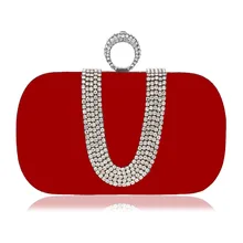 2017 Hot U Form Handtaschen Frauen Marken Diamant Finger Ring Abendtaschen Kupplung Dame Handtaschen Kupplung Kristall Party WY008