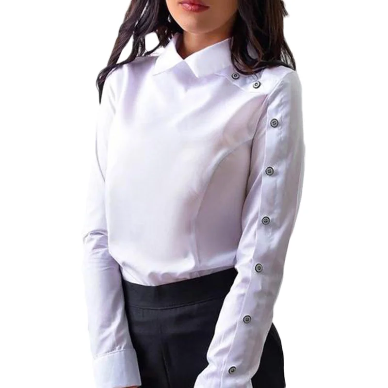 

Fashion Vintage OL Shirt Tops Striped Button Casual Women Blouses Tops