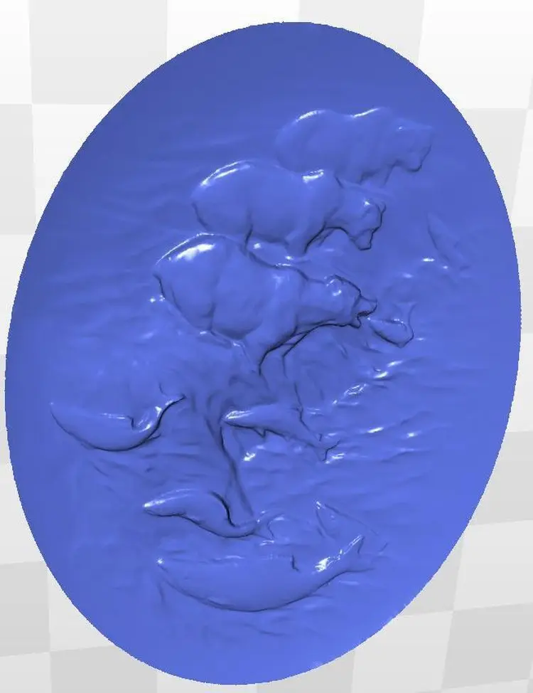 Модель рельеф Panno_Bear_2 для ЧПУ в формате STL 3d artcam|for cnc|relief modelling3d relief stl model |