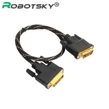 Braid DVI 24+1 to DVI Cable For 1080P TV Projector Gold Plated Male to Male Adapter 0.5m 1m 1.8m 3m 5m 10m 15m For PS3 Loptap PC