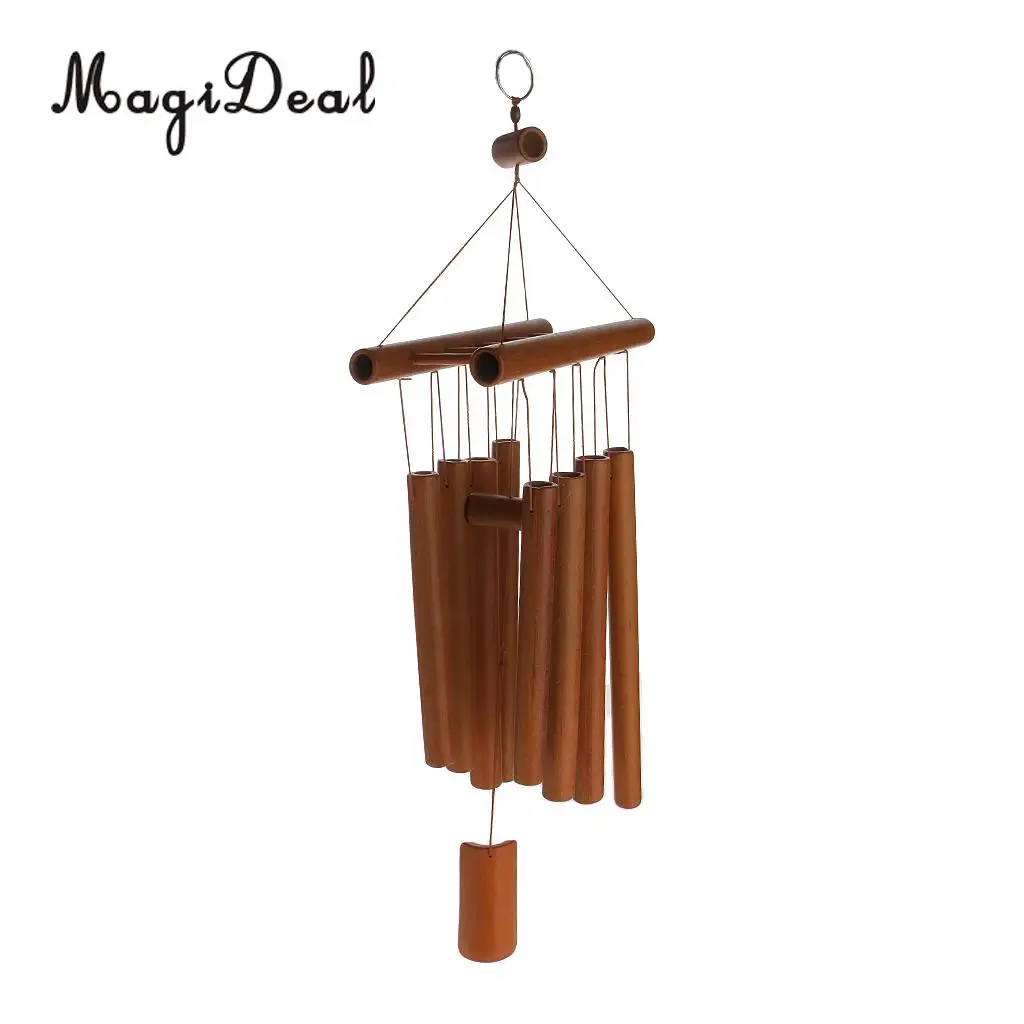 MagiDeal Relaxing Bamboo Yard Garden Outdoor Living Wind Chimes Windchime Handmade Crafts for Wall Hanging Car Home Decoration