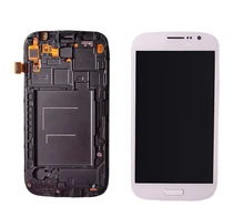 Original lcd pantalla + touch asamblea de cristal digitalizador + frame para samsung galaxy grand i9080 i9082 dúos logotipo blanco/azul