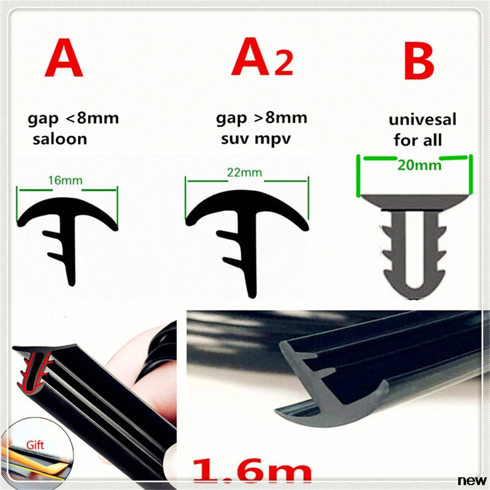

car Rubber 1.6m Soundproof Windshield Sealing Strip Dashboard for Chevrolet Blazer Traverse Tahoe Equinox Trax Sonic FNR-X Bolt
