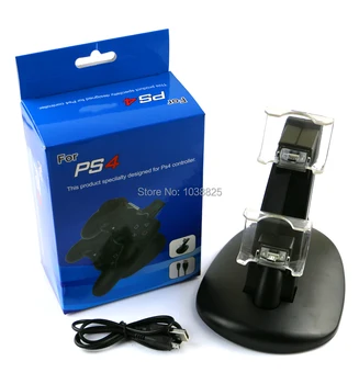 

USB Dual Charging Stand For PS4/Slim Gaming Controller Dock Station Holder Charger For Playstiation 4 With LED Light