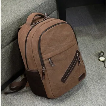 

Men Canvas Backpack Bags College Student Book Bag Large Capacity Fashion Backpack