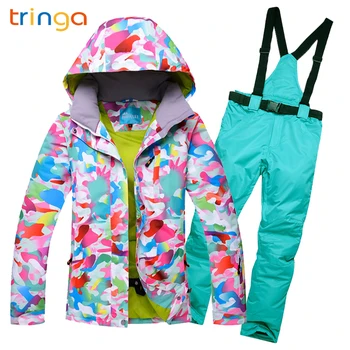 

New Winter Women Ski Suit Outdoor Thermal Waterproof Windproof Snowboard Jackets&trouser Climbing Snow Sportswear Clothes