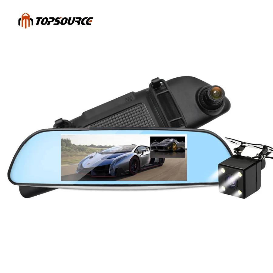 

TOPSOURCE Car DVR Night Vision Dual Lens Camera Registrator HD 7 Inch 1080P IPS Touch screen Car Recorder Dash Cam 1920x1080