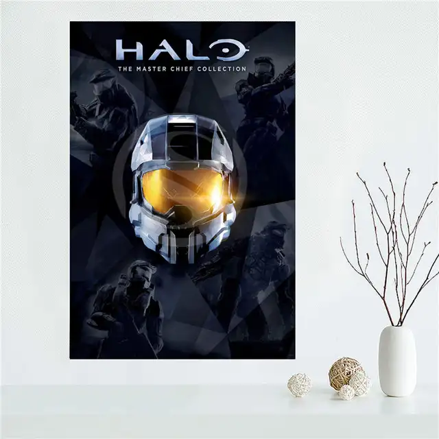 Y530L90 Custom halo the master chief Canvas Painting Wall Silk Poster