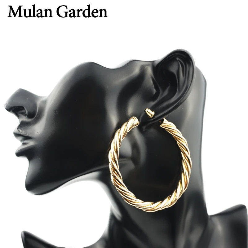 

M&G Circle Big Hoop Earrings Fashion Jewelry Large Copper Gold Earrings for Women New Elegant Women Accessories High Quality