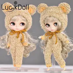 Luckdoll плюшевый медведь костюм со шляпой для Блит одежда для 1/6 кукла аксессуары для куклы