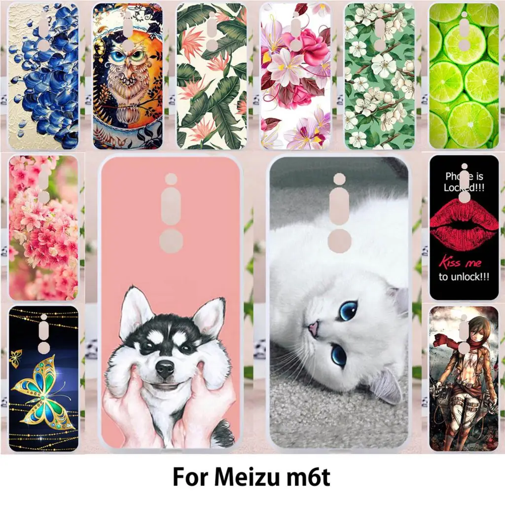

TAOYUNXI Cases For Meizu M6T M6 T Covers Silicone Soft Painted Bags Flowers Patterned 5.7 inch Skins Shell Housings