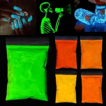 50G/Casing Photoluminescent Bubuk Kuku Glitter Cerah Fluorescent Bubuk Pigmen untuk DIY Nail Art Cat Printing Sabun Neon Powder(China)