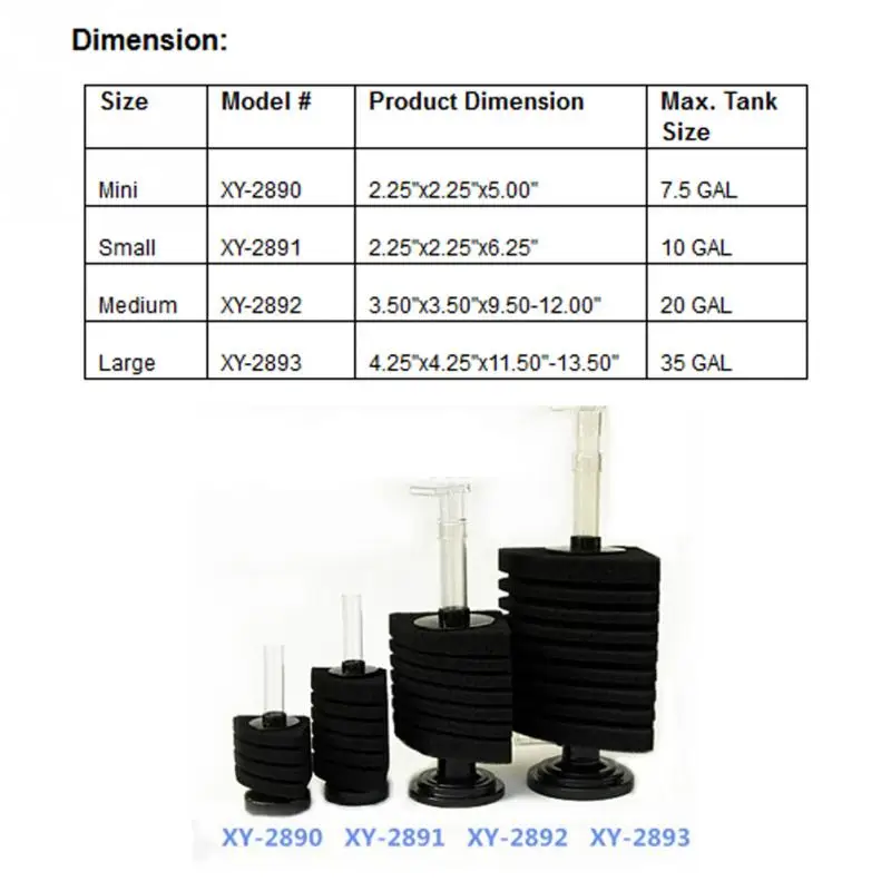 XS/S/M/L водный кислородный Губчатый Фильтр угловой био-Губчатый Фильтр для разведения аквариумных рыб цилиндрический угольный фильтр