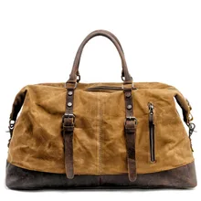 Вместительная Мужская переносная дорожная сумка, Европейский водостойкий воск, масло, холст, сумка-мессенджер, багажная посылка, Crazy Horse, Воловья кожа