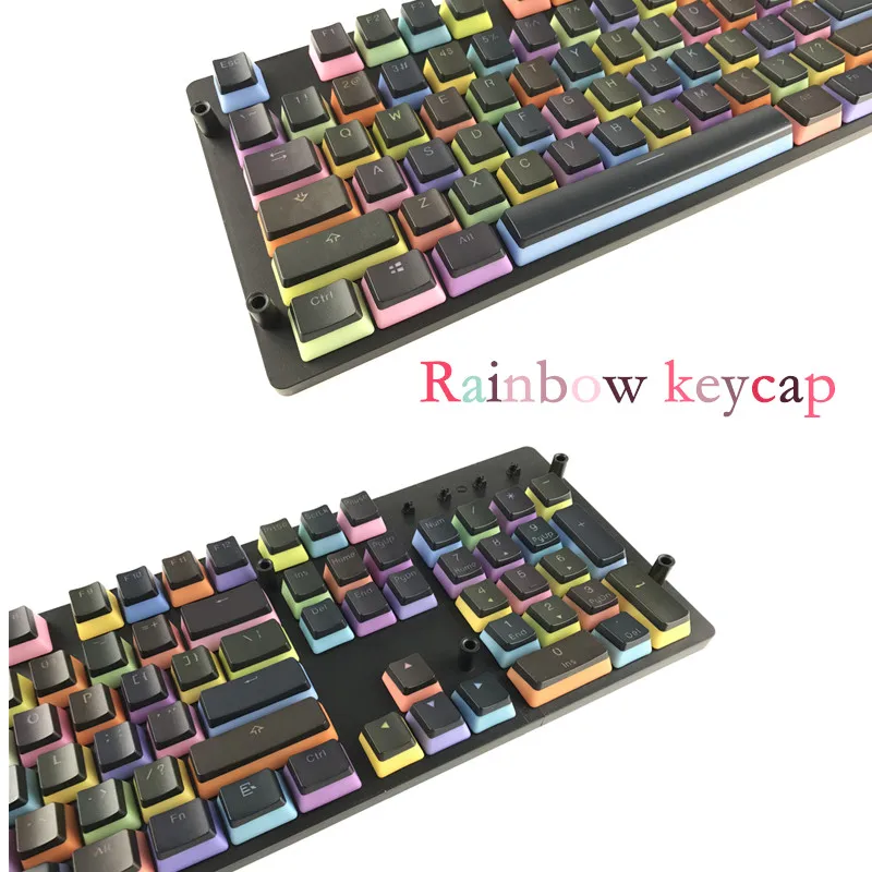 Крутая джазовая подсветка двойная съемка радуги градиент PBT пудинг Keycap OEM профиль keycaps для механической клавиатуры MX переключатели