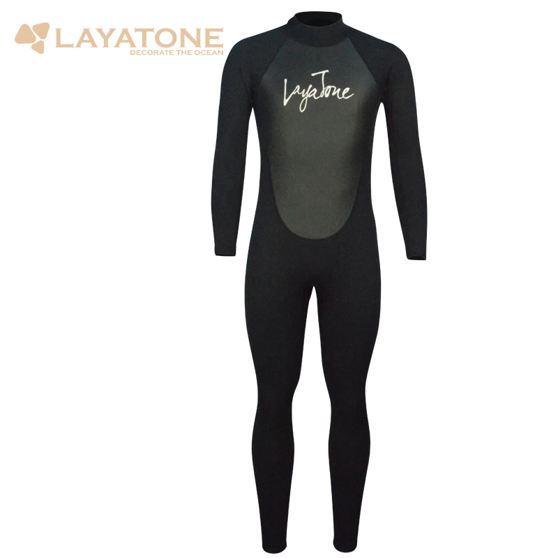 LayaTone 3 мм неопрен гидрокостюм для мужчин полный тело Дайвинг костюм назад Цельный купальник с длинными рукавами сёрфинга подводное плавание Каякинг гидрокостюм