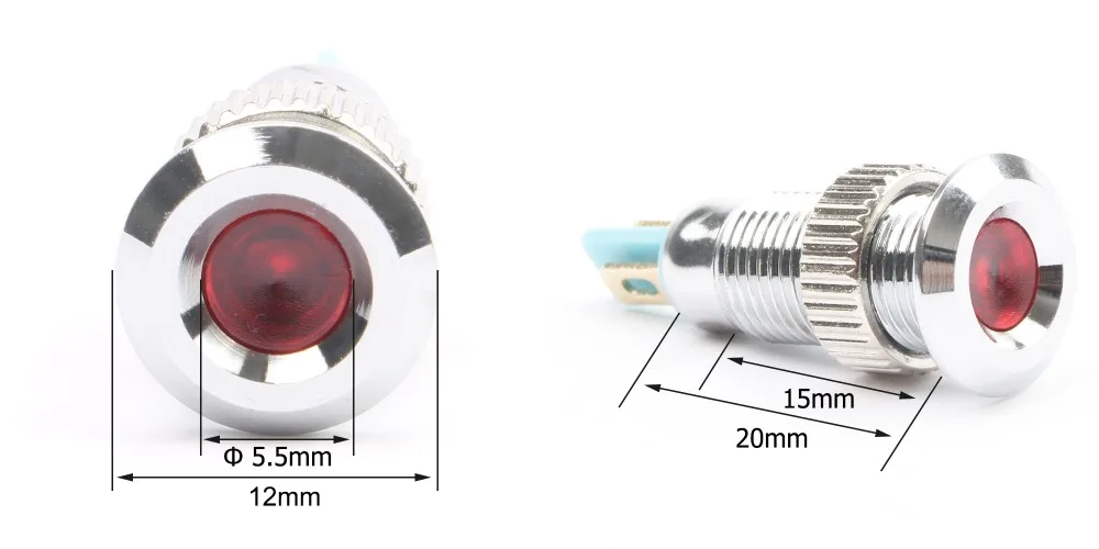 Металлический индикатор светильник светодиодный 8 мм водонепроницаемый сигнальная лампа 6 в, 12 В, 24 В постоянного тока, 220 V Точечный светильник красочные портом «мама» индикатор 8ZSD. A.C