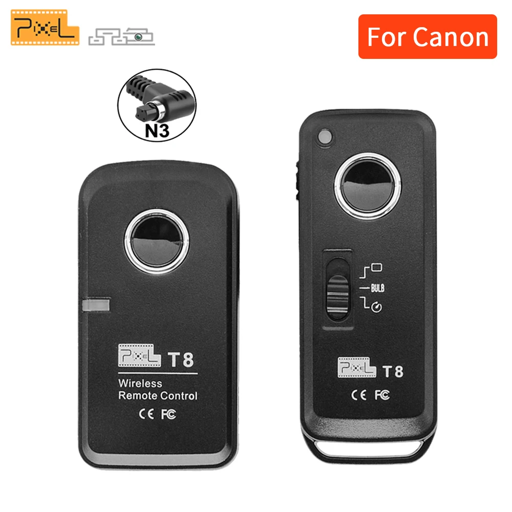 

Pixel T8/N3 Wireless Shutter Release Remote Control T8 N3 For Canon 7D 7D2 5D3 5D2 1DSerise 50D 40D 30D 20D 20D 6D 10D VS TW-283