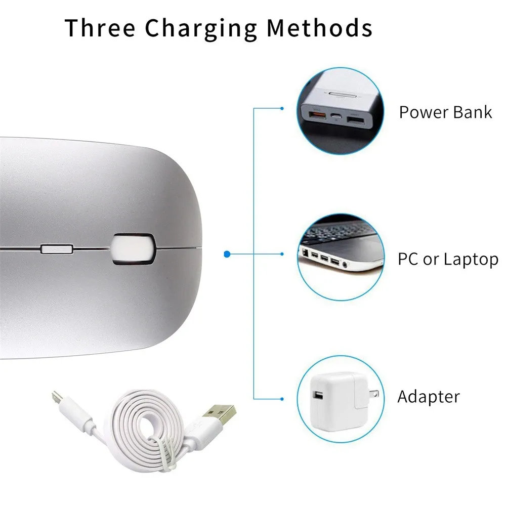 EPULA Новая Модная компьютерная беспроводная мышь Bluetooth 4,0& 2,4G Беспроводная Двухрежимная беззвучная mate перезаряжаемая 4 Bottons мышь