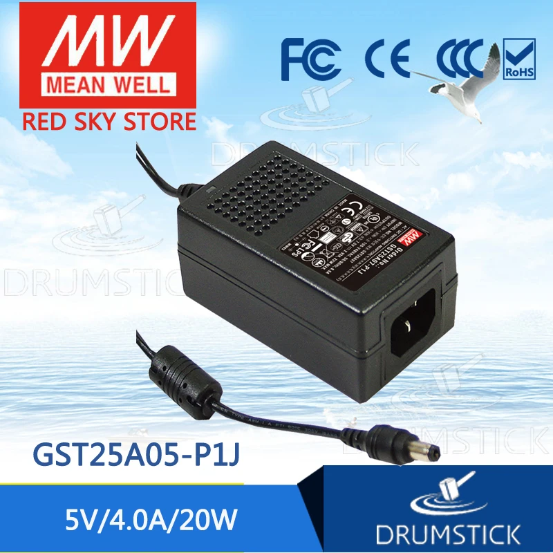 

MEAN WELL GST25A05-P1J 5V 4A meanwell GST25A 5V 20W AC-DC High Reliability Industrial Adaptor