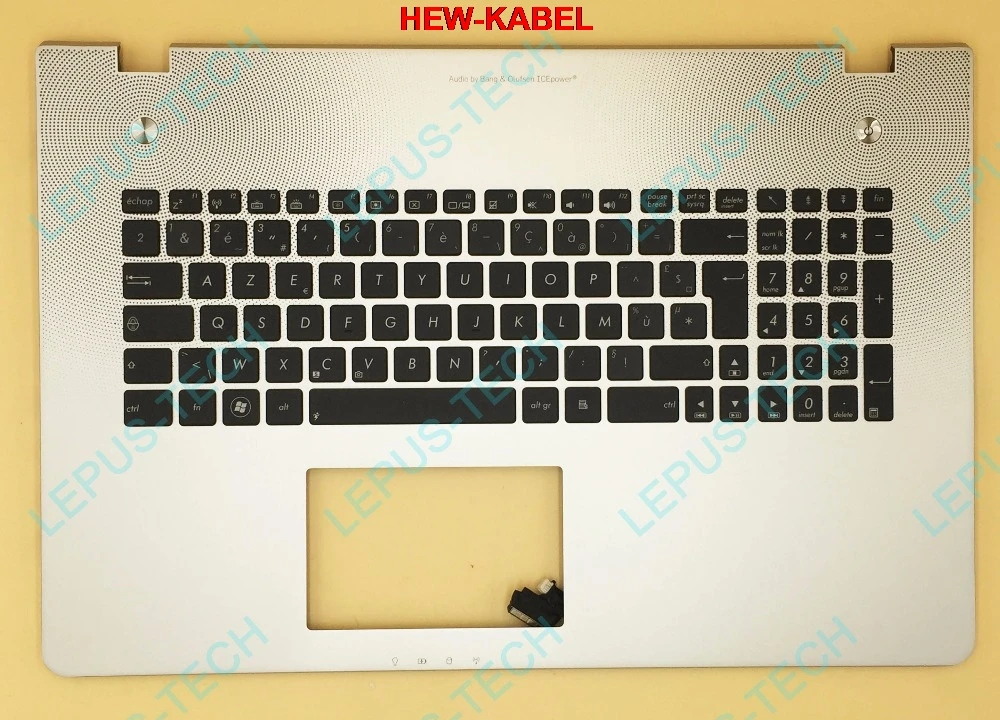 FR French UK Keyboard With Backlight For ASUS N76 N76V N76VB N76VJ N76VM N76VZ Top Cover Upper Case Palmrest Silver | Компьютеры и