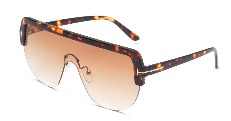 47063 одна линза полуоправа солнцезащитные очки для мужчин и женщин Модные Оттенки UV400 Винтажные Очки - Цвет линз: leopard