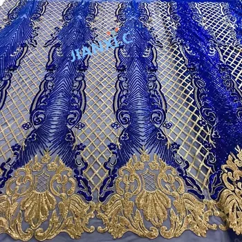 

nice looking Embroidered Tulle Mesh Lace Fabric with sequins yaking-11317 for Wedding dress