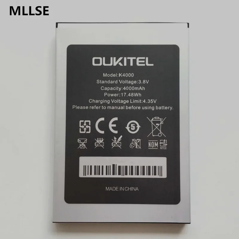 Аккумулятор MLLSE 4000mAh K4000 для мобильного телефона Oukitel K4000/k4000 lite/k4000 | Мобильные