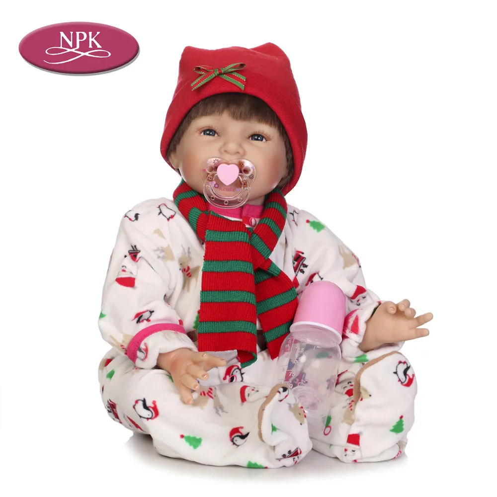 NPK 55CM Soft Silicone Reborn Baby Doll Toys Play Bedtime Toys Real Handmade Lifelike Girl Fashion Child Birthday Gifts For Gilr (1)