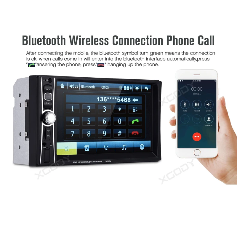 Автомагнитола 2 Din MP5 плеер 6 дюйма Bluetooth громкая связь автомобильное аудио USB FM AUX