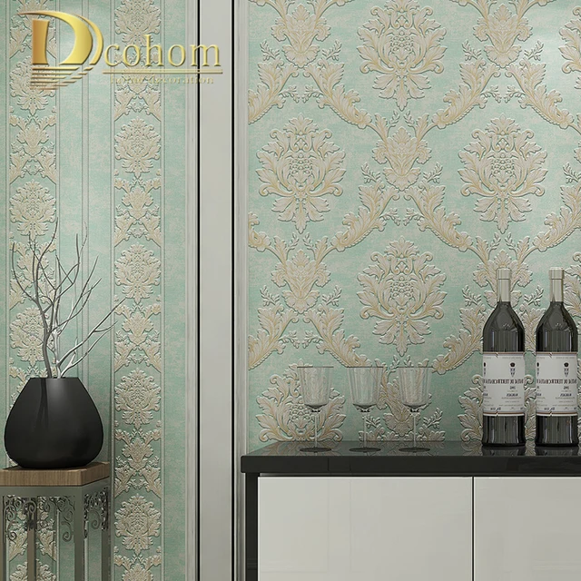 Vintage European Style Damask Wallpaper Striped Beige Brown Light Vintage European Style Damask Wallpaper Striped Beige Brown Light Blue Wall Paper Rolls For Living