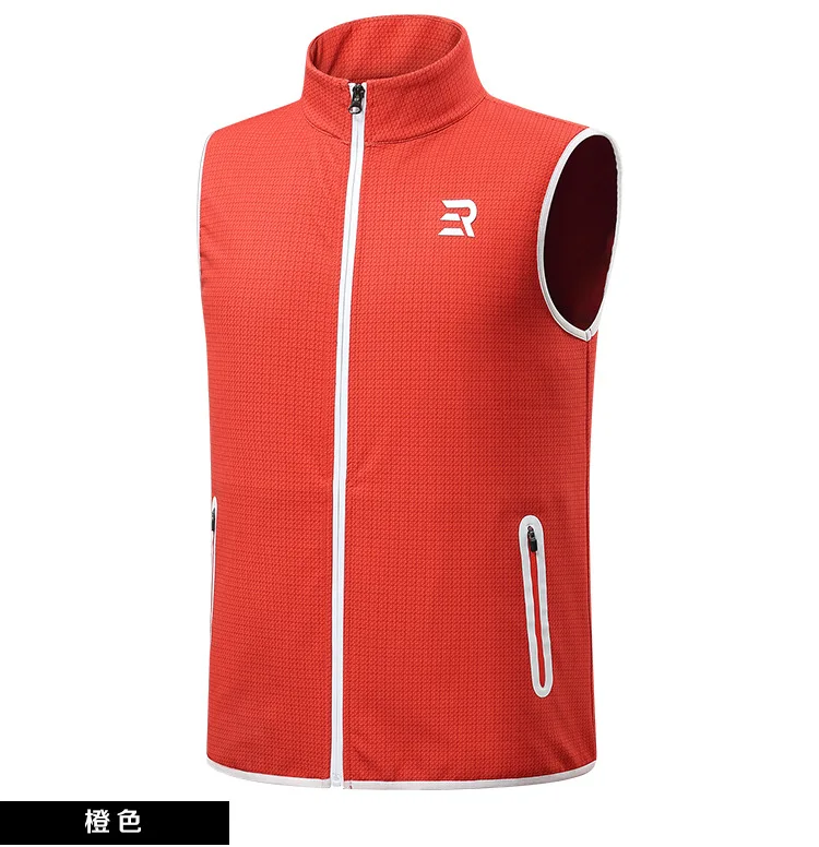 High Quality Mens Golf Vest Fleece Sportswear Brand Fashion Vest Jacket Golf Male Training Clothes/tennis Wear Soft Comfortable - Цвет: Orange