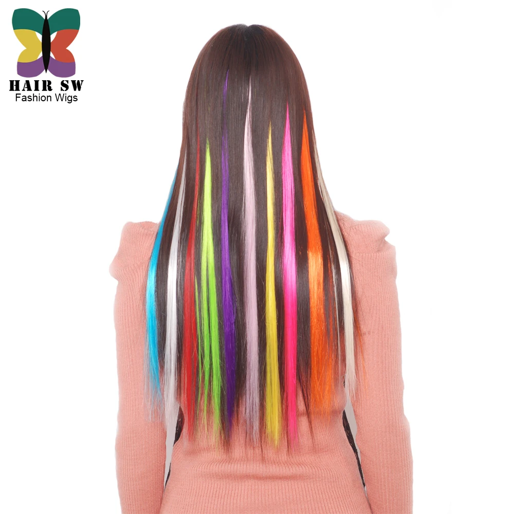 الشعر sw البارز اللون الاصطناعية الشعر التمديد كليب في قطعة واحدة طويل مستقيم هيربيسي ل فرق التشجيع الشعر sw البارز اللون الاصطناعية الشعر التمديد كليب في قطعة واحدة طويل مستقيم هيربيسي ل فرق التشجيع