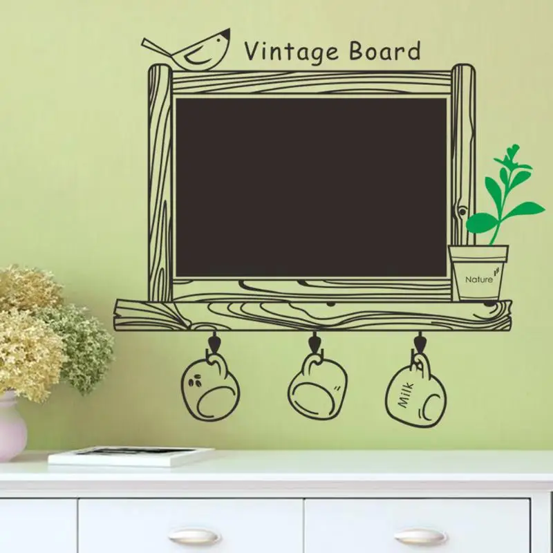 Koop 73x42 cm Muur Bord Sticker Kinderkamer Verwijderbare Tekening Foto Poster Black Board Kantoor Schoolbenodigdheden