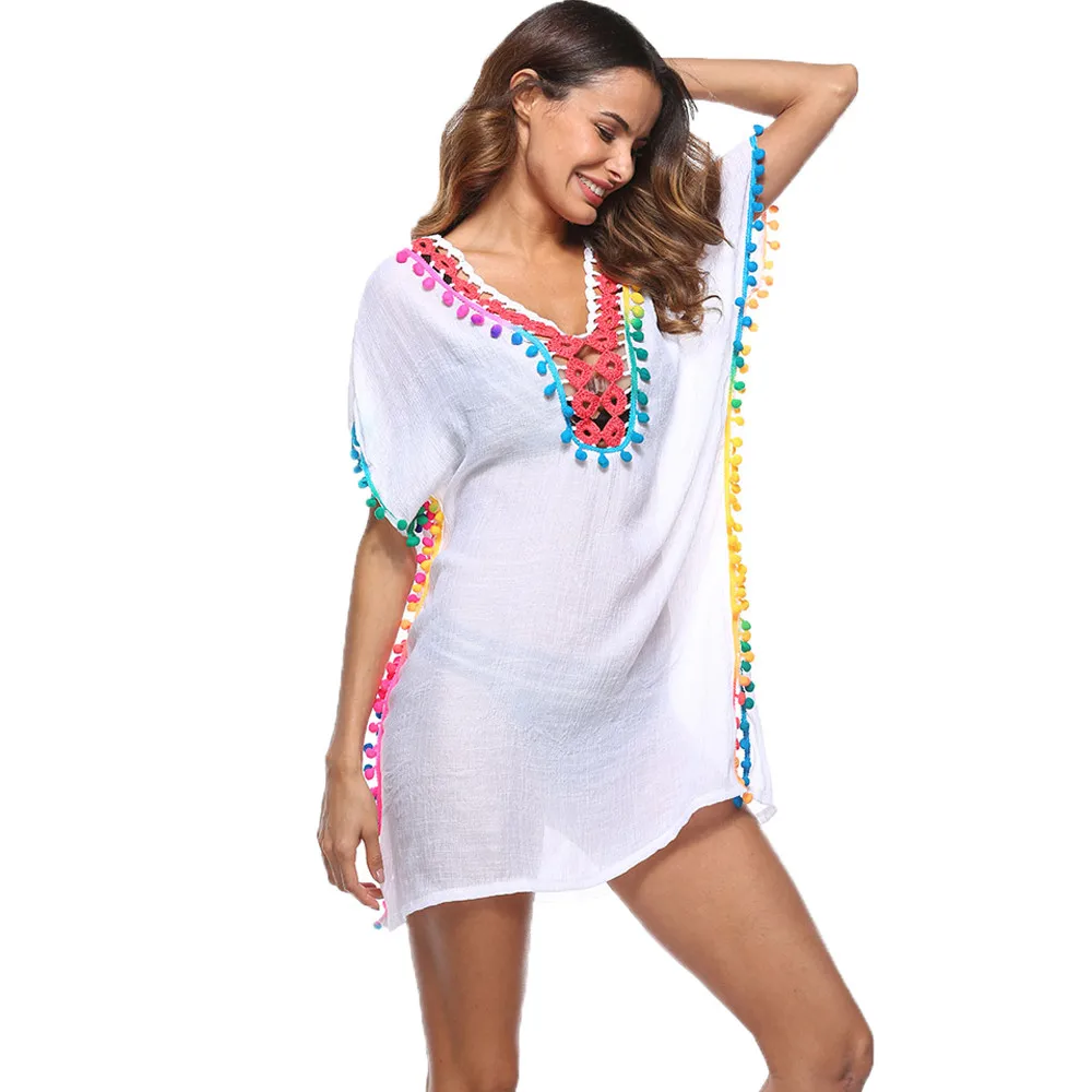 6 Colors Women One Piece Tassel Swimsuit Bikini Stylish Beach Cover Up