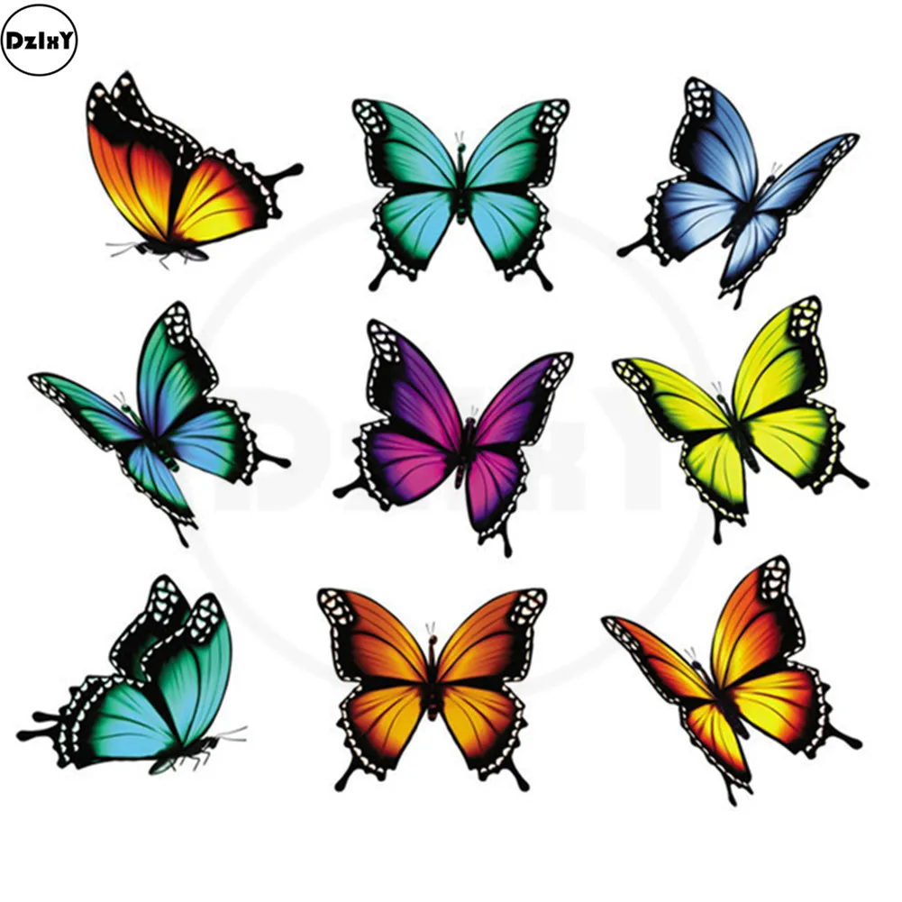 Cute Painted Butterfly Thermo Stickers For Clothes Iron on Heat