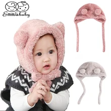 Emmababy Модная одежда для детей, Детская мода детей, которые начинают ходить, для мальчиков и девочек, зимняя теплая шапка шапочка шапка с рисунком милого медведя; плюшевая шапка