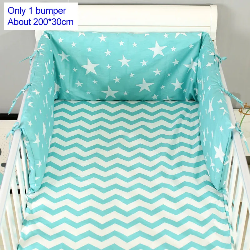 200 см детская кровать бампер утолщенная мультяшная кроватка вокруг подушки для новорожденных защита для кроватки украшение в детскую комнату детская кроватка бампер 1 шт - Цвет: Green Stars
