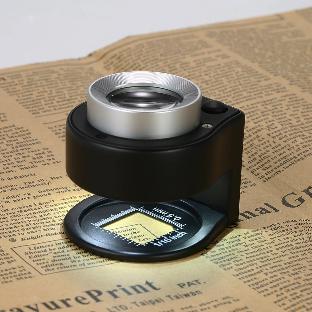 30X Mini Handheld Scale Magnifier Dual Optical Glass Jeweler Loupe with